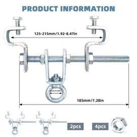 FSWWSF Steel Beam Clamp, I-Beam Hanger, Steel Beam Attachment, Hanger Punch Bag Hanger for Beams, Adjustable from 63 mm to 220 mm, Holds 204 kg Gravity (1)