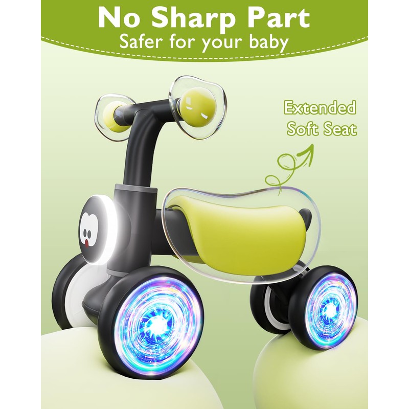 Colorful Glow Wheel Toddler Balance Bike,Baby Toys for 1 Year