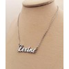 Dancing Wolf Silver Lucy Name Necklace Initial Charm Nameplate Necklaces