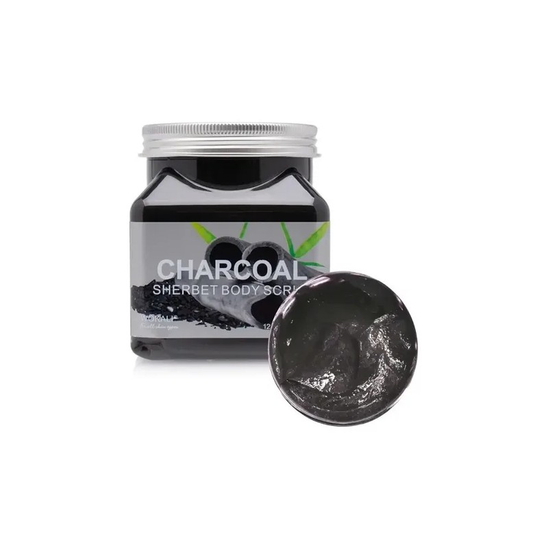 Exfoliante Natural Para Cara Y Cuerpo De Carbón Wokali 350ml