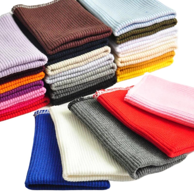 OCTHIRLZ Finished Edge Ribbing Cuff Fabric for Sewing, Stretch Cotton