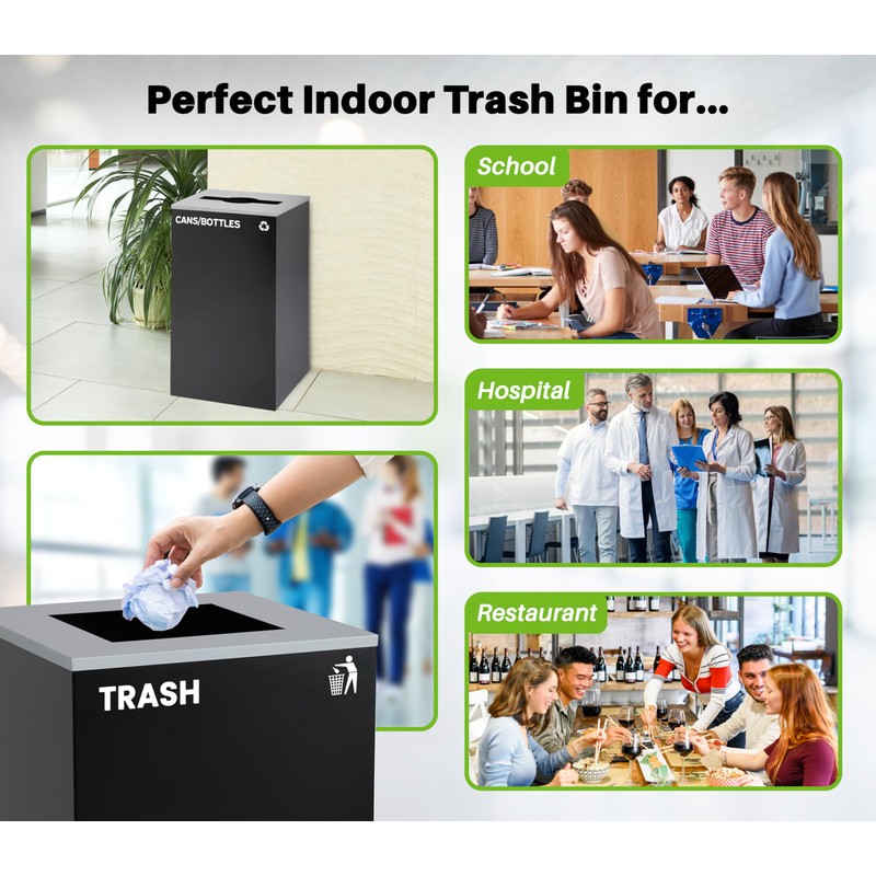 Alpine Square Lid Industries 29 Gallon Sturdy Steel Cube Recycling