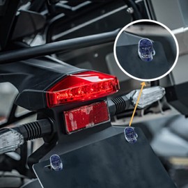 Temzzer Number Plate Screws Skull License Frame Fixings Anti Theft Accessories Bolts for Most Motorcycle Car Plate, Blue (4PCS)