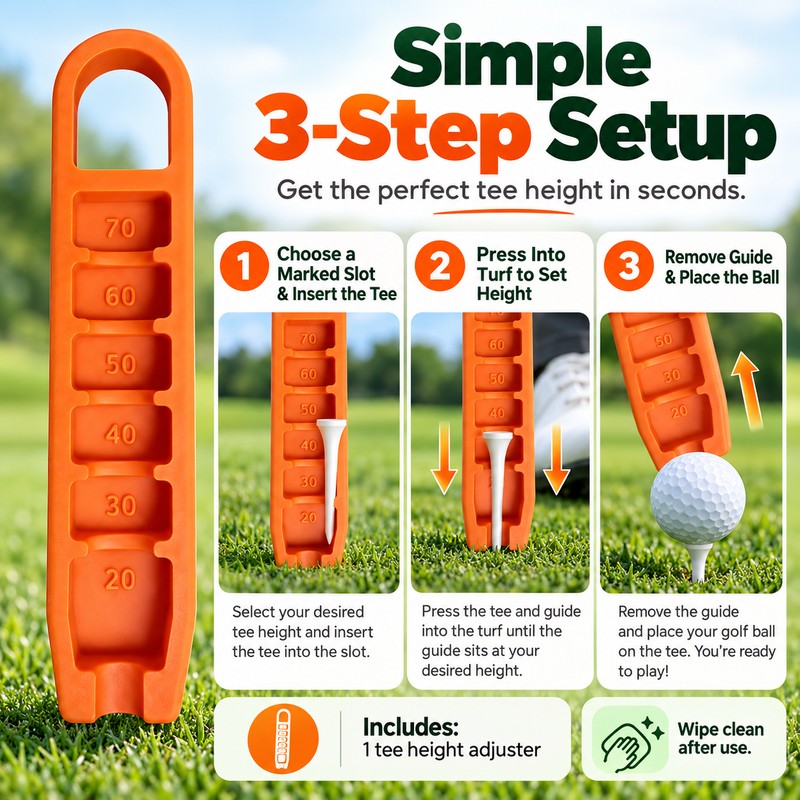Adjustable Golf Tee Height Setter for Consistent Tee Placement –