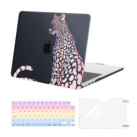 MOSISO Compatible with MacBook Air 13 inch Case 2025 2024 2023 2022 M4 A3240 M3 A3113 M2 A2681, Plastic Hard Shell&Keyboard Cover&Screen Protector for MacBook Air 13.6 inch Case, Colorful Cheetah