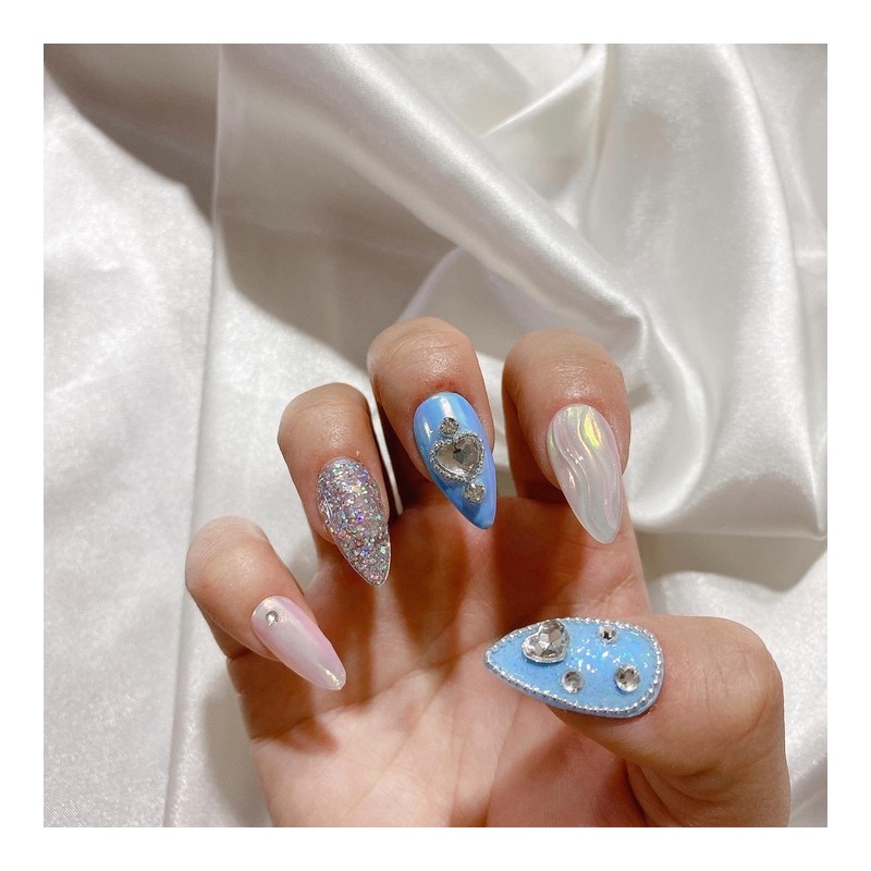 MunNail Wave Heart Nail - Short Oval / MunNail 물결하트네일