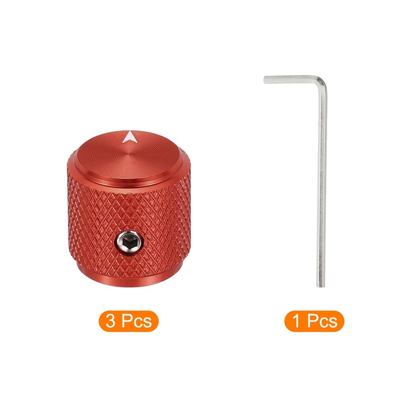 sourcing map 3 Pcs Aluminium Potentiometer Knobs, 1/4" (6mm) Universal