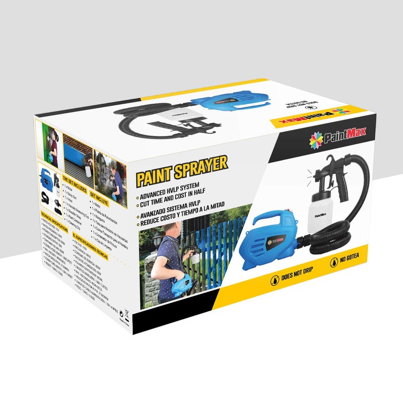 PaintMax Portable Handheld Electric 650W Paint Sprayer Gun with 3