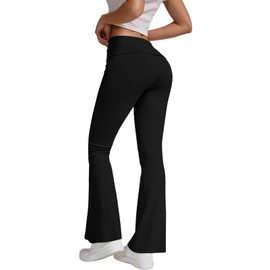 ZFLM Wide Leg Pants Women's Sports Yoga Pants High Waisted Pants Fashionable Loose Flared Pants Black