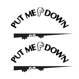 4 Pcs Bathroom Toilet Seat Stickers Wall Art Decal Funny Vinyl Hand Gesture Sign Removable （2 Pcs Monster + 2 Pcs Put Me Down） (Black)