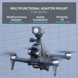 CAPART Action Camera Mount for DJI FPV Drone, with 1/4" Screw Hole, Compatible DJI Action 4 3, Insta360 X4 X3 X2, Go Pro Series Action Camera, Strobe Light
