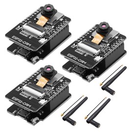 APKLVSR ESP32 CAM WiFi Bluetooth Development Board, ESP32 2.4G DC 5V Dual-Core Board with OV2640 Camera TF Card with Antennas IPEX for Arduino (Pack of 3)