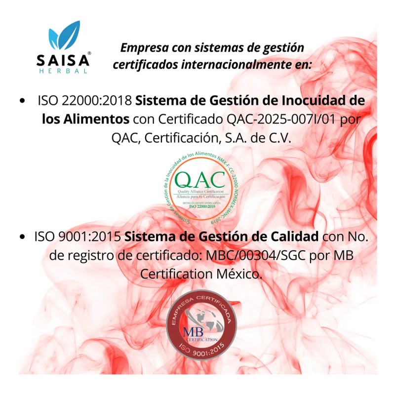 Ácido Aspártico 100 Cápsulas Saisa Herbal Suplemento Alimenticio Energía Vitalidad