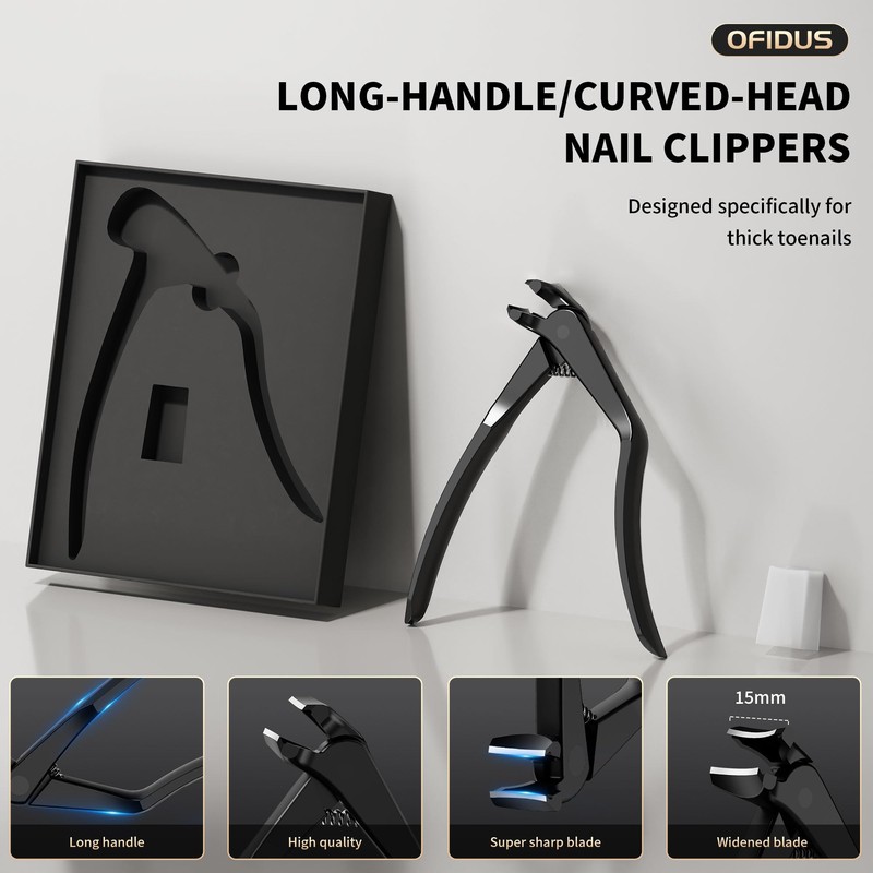 OFIDUS Long Handle Toenail Clippers for Seniors Curved Head Toe