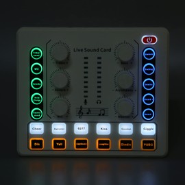 Live Sound Karte Sound, Mischpult Mixer mit Ambient Light Rauschunterdrückung Klarer Klang für DJ Mixer Musik Studio