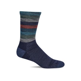 Sockwell Men's Peaks Moderate Graduated Compression Sock, Denim - L/XL