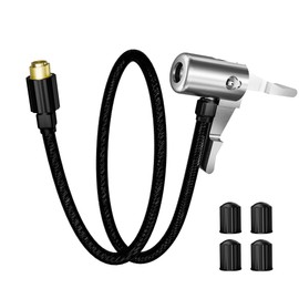 Achansfam 20 Inch Tire Inflator Hose, All-Metal Quick-Connect Locking Chuck with 360° Swivel End, High-Pressure Extension Tube for Car, Motorcycle, Bike Air Pump & Compressor