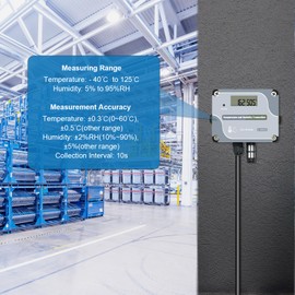 Tzone 4-20mA Temperature Humidity Transmitter,Digital Analog Temperature Transmitter Industrial Temp Humidity Sensor Collector Wall Mounted, Temp Probe Monitor for Greenhouse Environment Test Grow