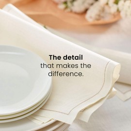 MY DRAP Cocktail Napkins 11 x 11 cm / 4.5" x 4.5" - (50 Per Roll, Linen Silver Stars)