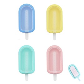 4 PCS Ice Lolly Moulds with Sticks, Ice Pop Moulds with Non-Spill Lid, for Family Gatherings and DIY Desserts DIY Homemade Dessert Kitchen Accessories