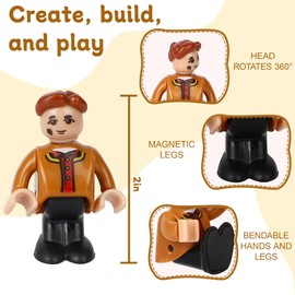 Mruikeny 15 Pieces Magnetic People Figures for Kids Ages 3 4 5 6 7+ Years