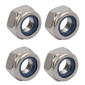 sourcing map Left Hand Locking Nuts 304 Stainless Steel Metric Thread M8 x 1.25 mm Pack of 4