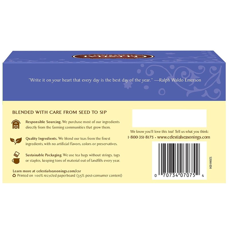 Celestial Seasonings Herb Tea True Blueberry 20 Bag (Pack of
