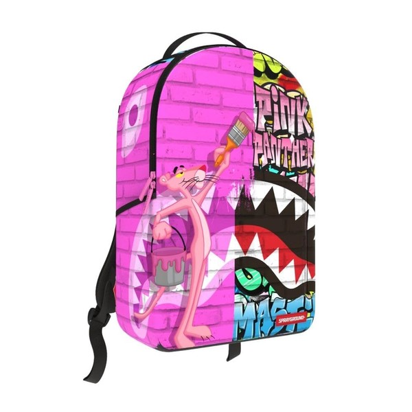 Sprayground Pink Panther Painting Over Graffiti DLXR Backpack, 18x11.5x6.5 Inches,