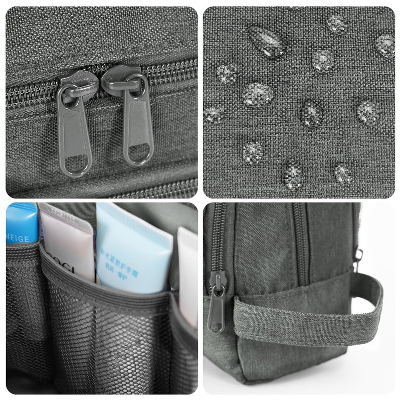 WANDF Toiletry Bag Water-Resistant Nylon Travel Wash Bag Lightweight Dopp