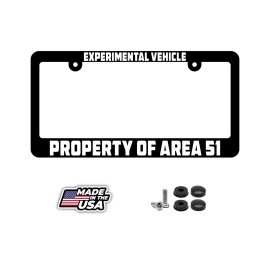 BLVD Experimental vehicle property of area 51 UFO Alien license plate frame holder