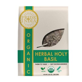 Pride Of India - Natural Tulsi Holy-Basil Herbal Tea, 3.53 oz (100gm) Whole Leaf