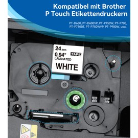 Fimax Compatible TZe-251 24 mm Replacement for Brother P-Touch Tapes TZe251 TZ-251 Tze Writing Tape for PTD600 PTD400AD PT-P710BT PT-P700 PT-P750W P900W PT-P910bt, Black on White