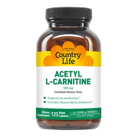 Country Life Country Life Acetyl L-Carnitine, 500 mg, with B-6 - 120 Vegan Capsules