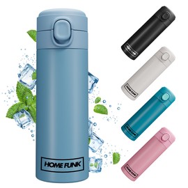 HOMEFUNK Insulated Stainless Steel Water Bottle Flask for Hot and Cold Drinks Coffee and Baby Bottles Hot Water Flask Thermal Flask 420ML (Cool Blue)