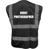 BLACK Hi Vis vest EVENT PHOTOGRAPHER Vest Waistcoat Safety Vest
