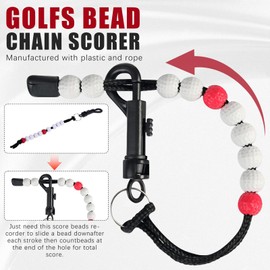 Mirrwin 2 Stück Golf Score Zähler, Golf Zählkette 30cm Lange Perlen Schlagzähler mit Karabiner Gaming-Scorer Golfscoring Tool Tragbares Golfscoring Ketten Golfzubehör für 2 Players Score Counters
