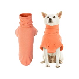 Gooby Turtle Neck Microfiber Stretch Fleece - Flamingo, Medium - Warm and Light Extra Layer for Small Dog and Medium Dog