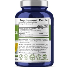 NusaPure Fadogia Agrestis 48000 mg Per Serving 120 Vegan Capsules, Potent 40:1 Extract, GMO Free Supplement, Bioperine