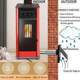 2 in Pellet Stove Vent Pipe Kit,Outside Fresh Air Intake Pipe Vent Kit for Corn and Pellet Wood Stove,with Wall Plate Screen,2"X 60"Aluminum Pipe and 2 Screw Clamps, Rain Proof