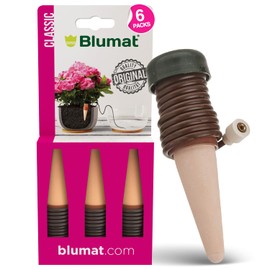 Blumat Classic Self-Watering Stakes - Automatic Drip Irrigation System for Indoor Plant Watering & Outdoor - Water Drip Solution for Potted Plants - Slow Release Stakes, 3 Pack, wo Adapter
