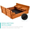 Best Choice Products Kids' Outdoor Wooden Sandbox Large, Cedar Wood