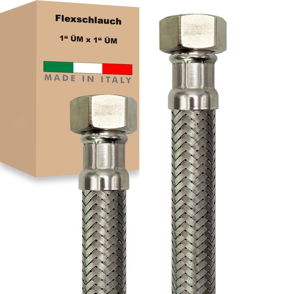 Flexible Hose Nut x Nut Stainless Steel Reinforced Hose Connection
