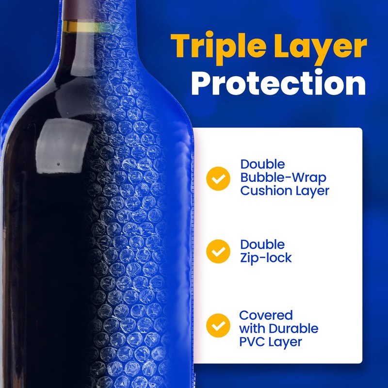 Liquid Spectrum 4 Pack Reusable Wine Protector Travel Bag by