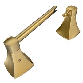 WZRUA Toilet Paper Holder Wall Mount Brushed Gold Double Post Pivoting Tissue Roll Holder Stainless Steel and Zinc Alloy for Bathroom RV Commercial