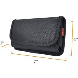 AISCELL Carrying Case Clip Holster for Moto G Power(2024)(2023),G Play (2023)(2024), G 5G (2024), G Stylus 5G (2024)(2023),Edge+(2023),G Pure,Rugged Black Nylon Pouch Belt Clip Holster (Fit Cover on)
