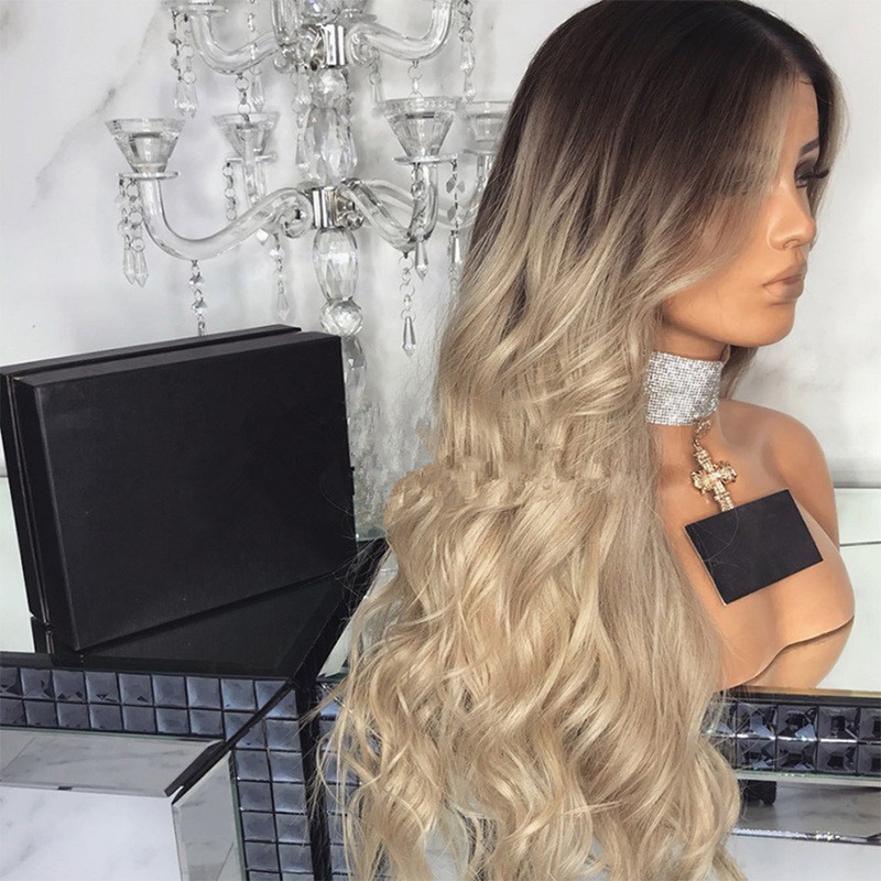 Natural Long Wavy Wigs Lace Front Wig Heat Resistant Hair