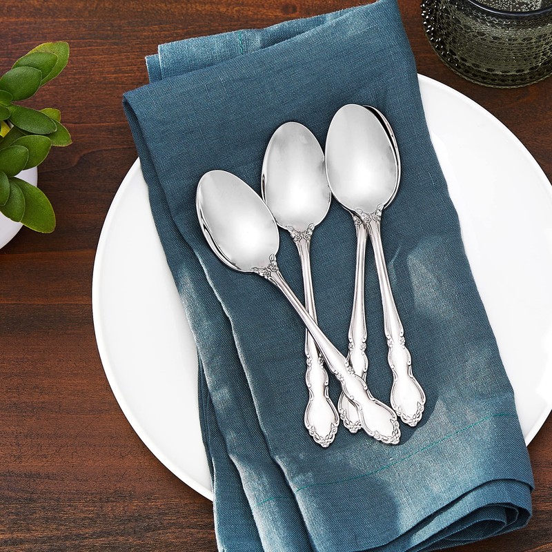 Oneida Dover Fine Flatware Teaspoons, Set of 4 , 18/10