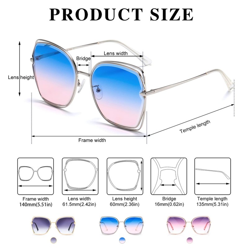 DUCO 1226 Women's Sunglasses, Polarized Sunglasses, UV 400 Protection, For