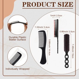 SiliFine 24 Pcs Hair Brush Combs Set Bulk Hairbrushes for Homeless Individually Wrapped Combs for Women Hotel Travel Nursing Charity Christmas(Black)