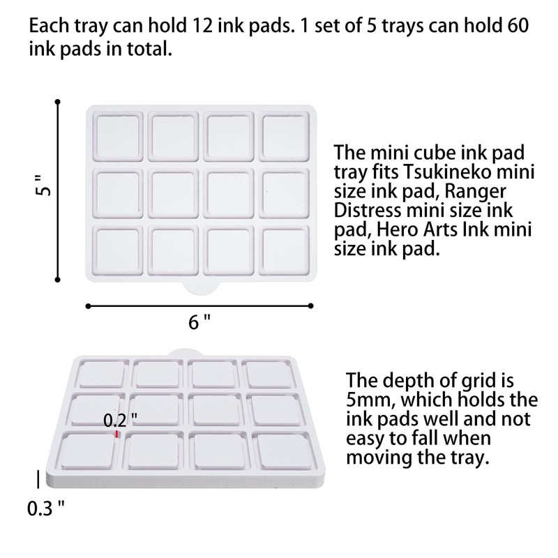 Sanfurney Ink Pad Cube Caddy Mini Size Stamp Pad Storage